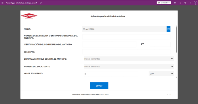 Pantallazo Flujo Anticipos